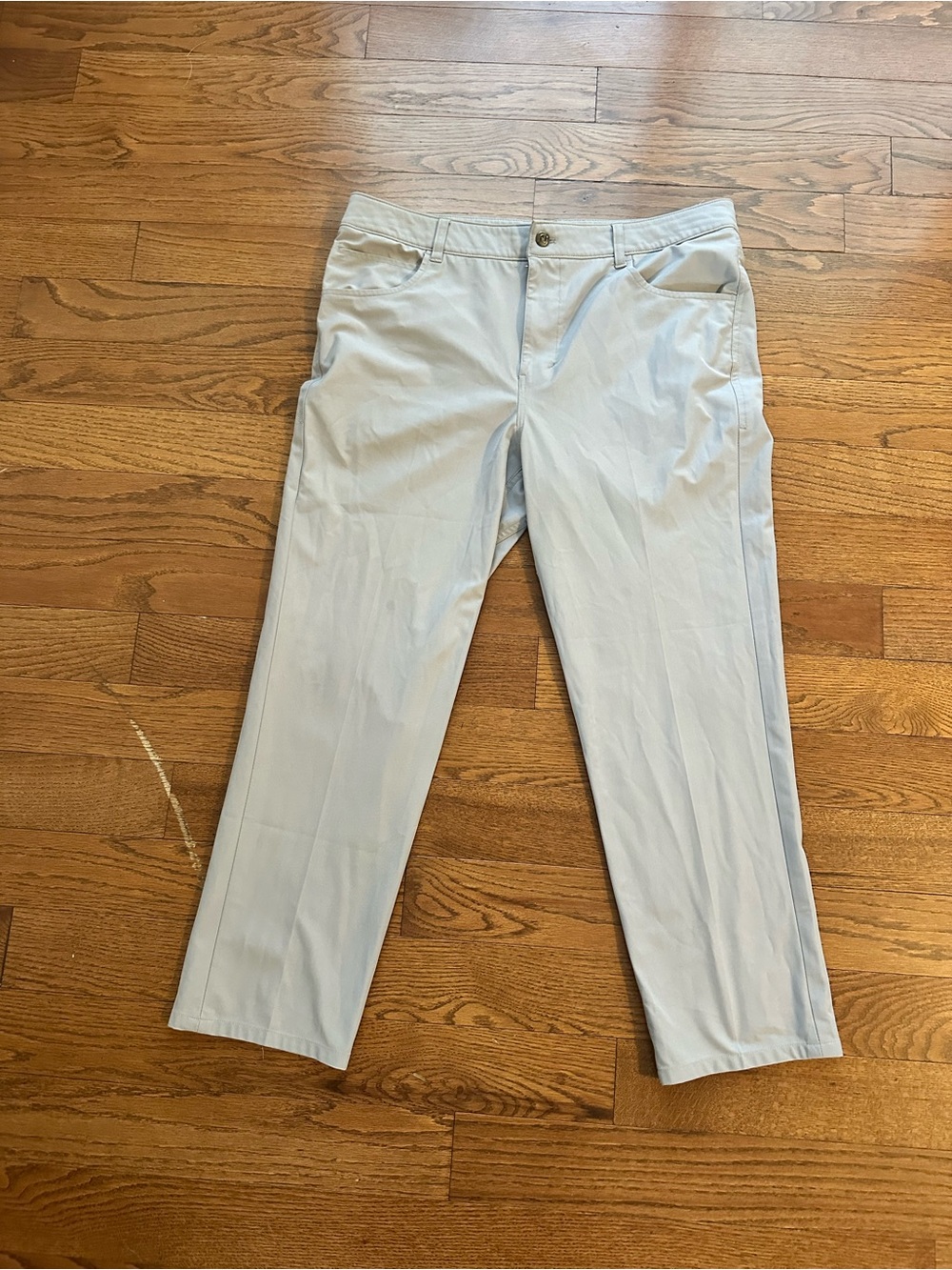 Johnnie-O Pants Men’s 36x27 Gray Prep-Formance Chino Stretch Golf Pants - READ